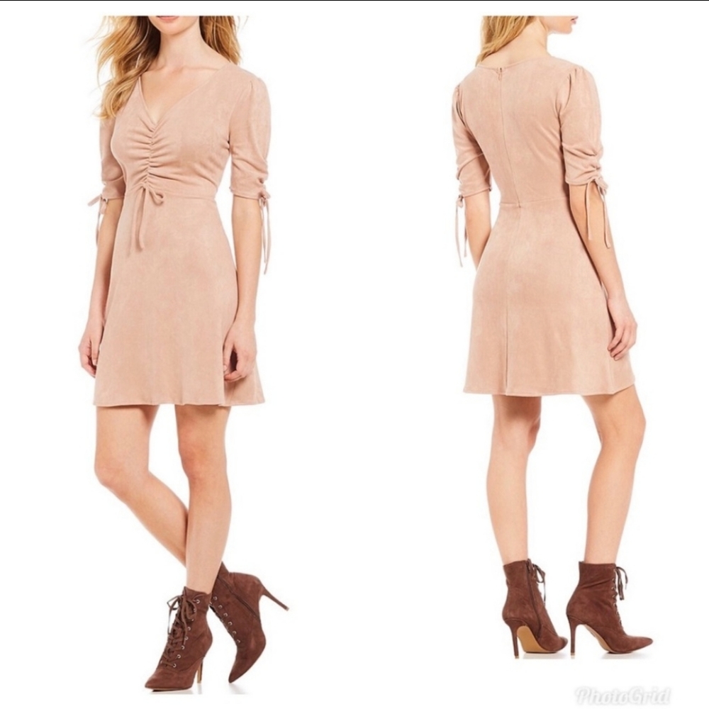 Sugar Lips tan suede dress. Women size XL